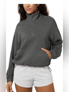NWT ODODOS Modal Cinchable Half-Zip XS